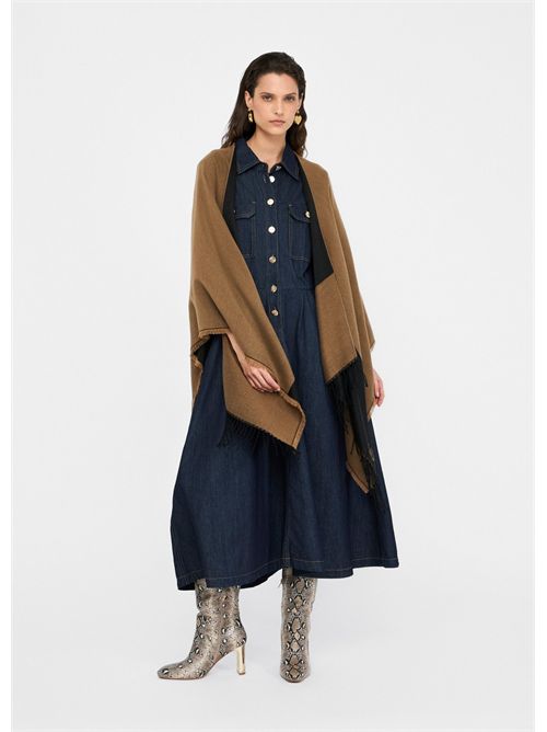 Poncho con logo e frange LIU JO | 2F5031T0300/00070